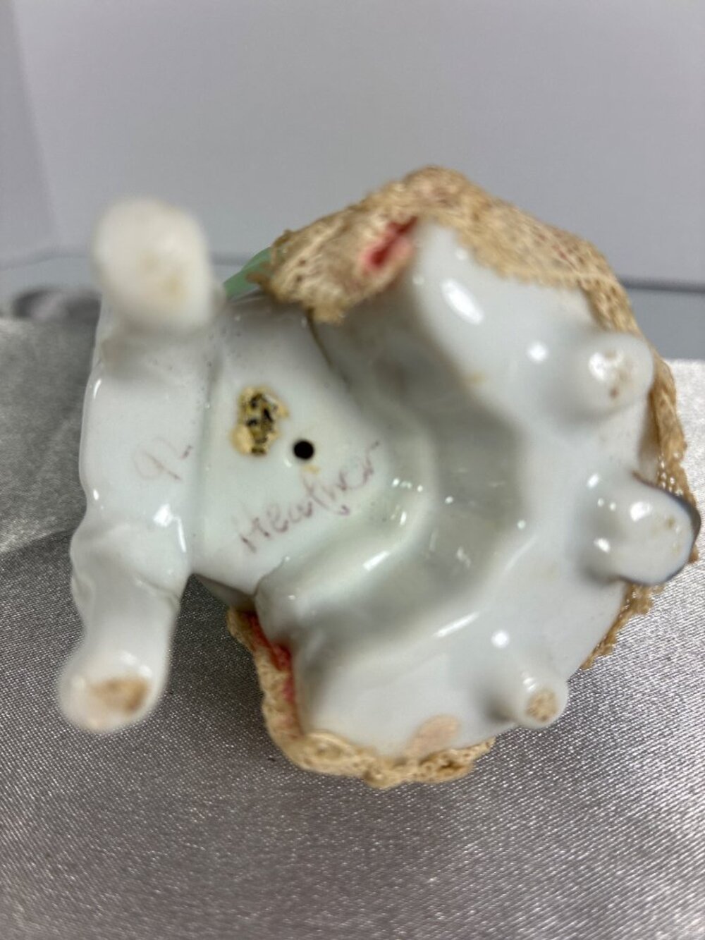 Vintage Porcelain Lace Figurine Trio Victorian Style - Picture 9 of 16